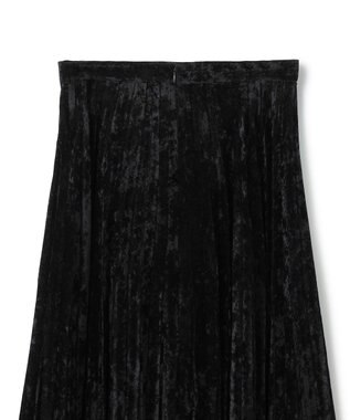 ICB 【洗える】 シアーベルベット プリーツスカート ブラック系