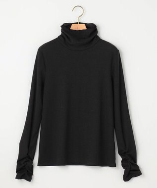 組曲 L ラメシアーリブタートル カットソー ブラック系