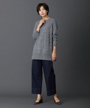 J.PRESS LADIES L 【洗える】 10oz Stretch Denim セミワイド パンツ ブラック系