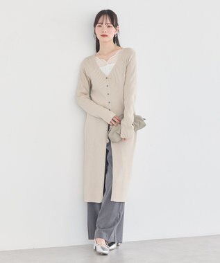 earth music&ecology Ｖネックニットワンピース Beige