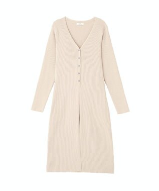 earth music&ecology Ｖネックニットワンピース Beige