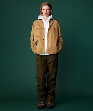 JOSEPH ABBOUD MOUNTAIN 【ECO撥水/起毛裏地】マイクロリップワッシャー カーゴ パンツ カーキ系