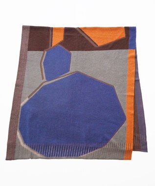 nitorito 【UNISEX】safflower オリジナル紅花柄 ストール navy