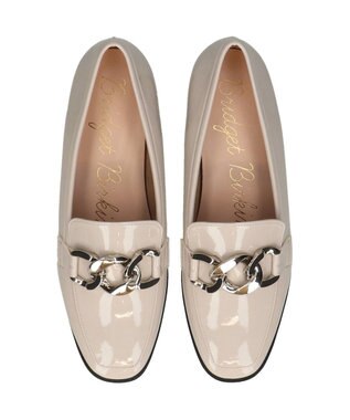 Bridget Birkin 【Bridget Birkin】チェーンアクセサリーローファー グレーエナメル