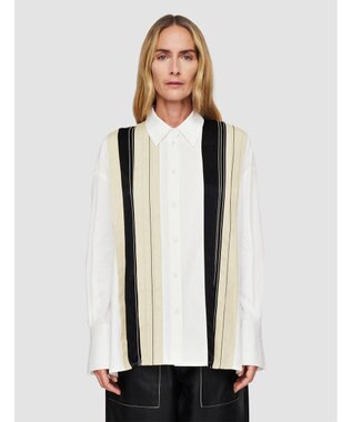 【洗える】ポプリンカラーブロック　リラックスブラウス