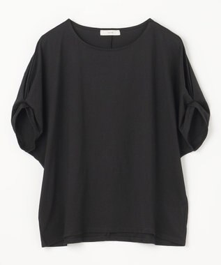 ANY 【接触冷感/UVケア/シワになりにくい】ドルマンスリーブ Tブラウス ブラック