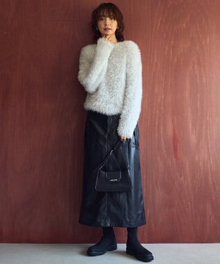 AMERICAN HOLIC Wポケットフェイクレザースカート Black