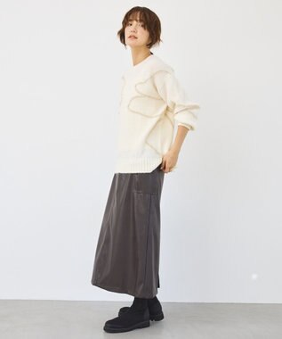 AMERICAN HOLIC Wポケットフェイクレザースカート Brown