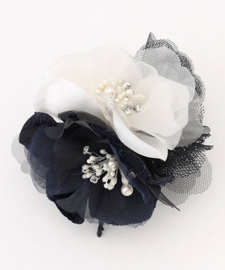 ANY SIS ツインレース コサージュ ネイビー系