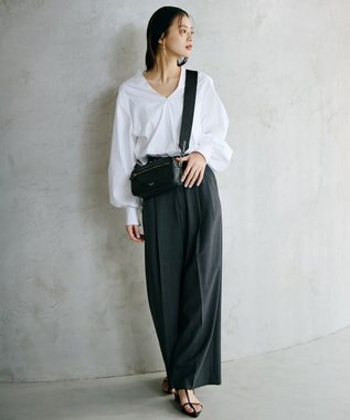 TOPKAPI 【TREASURE TOPKAPI】シュリンクレザー スクエア 2way ショルダー バッグ ブラック