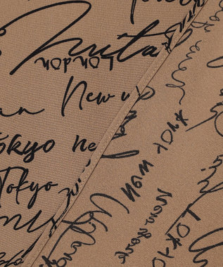 ICB 【30th ANNIVERSARY】5cityプリント バンドカラーブラウス バーントアンバー×ブラック