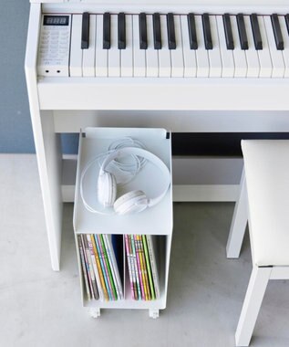 tower ピアノ下楽譜収納ワゴン タワー ホワイト ホワイト