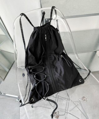 WEGO 【ユニセックス着用ITEM】センターzipナップサック ブラック