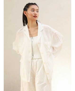 Green Parks ■ＥＳＣＡＲ　シアーミリタリージャケット Off White