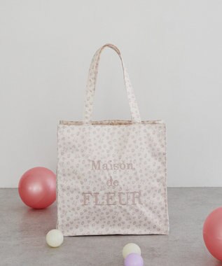 Maison de FLEUR リボンレオパードスクエアトートバッグ