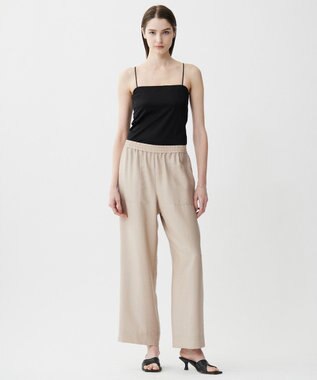 ICB L 【接触冷感・UVケア・速乾・洗える】カップ付きサテンキャミソール ブラック系