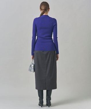 ICB 【洗える】T/Wブロード ナロースカート チャコール系