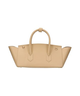 INTER-CHAUSSURES 【CHRISTIAN VILLA】レザーワイドハンドバッグ ベージュ