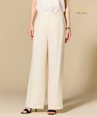 BEIGE， CAROLE / リネンライクフルレングスワイドパンツ