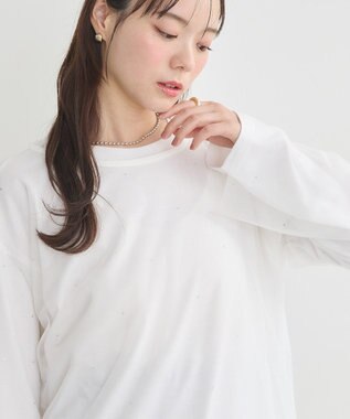 earth music&ecology ラインストーンチュールドッキングプルオーバー