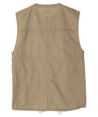 Green Parks ノーカラーミリタリーベスト Beige