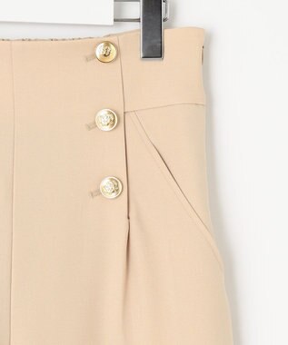 Feroux 【洗える】ハイウエストマリン パンツ ベージュ系