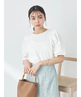 earth music&ecology パワーショルダーリブプルオーバー Ivory