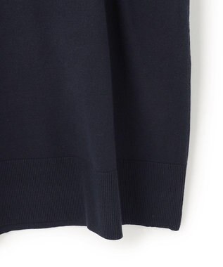 UNFILO L フリルトリミング ニットワンピース ネイビー×ネイビー