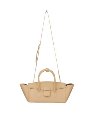 INTER-CHAUSSURES 【CHRISTIAN VILLA】レザーワイドハンドバッグ ベージュ