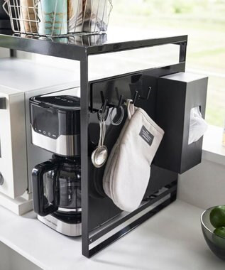 tower スチールパネル付きレンジラック タワー W75 ブラック ブラック