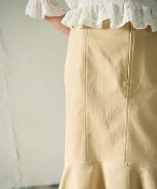 GRACE CONTINENTAL ミディマーメイドスカート ベージュ