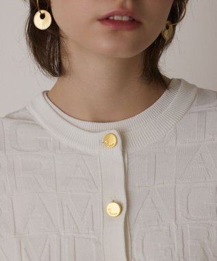 GRACE CONTINENTAL モノグラムニットカーディガン ホワイト