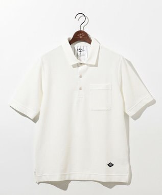 JOSEPH ABBOUD MOUNTAIN 【MADE IN JAPAN/吸水速乾】ダイヤモンドワッフル アウトドア ポロシャツ ホワイト系