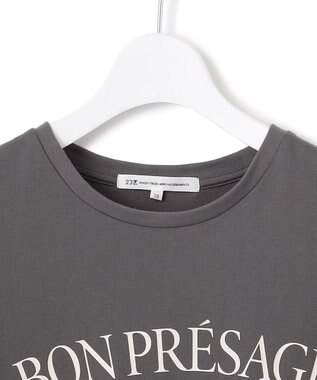 23区 S 【接触冷感/洗える】BON-PRESAGE ロゴ フレンチスリーブ Tシャツ グレー系