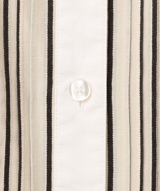 J.PRESS YORK STREET 【WOMEN】コットンタイプライター バンドカラーブラウス ブラック系1