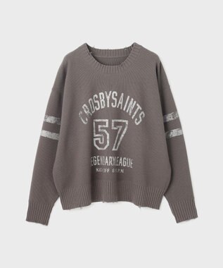 GRACE CONTINENTAL ナンバリングニットトップ グレー