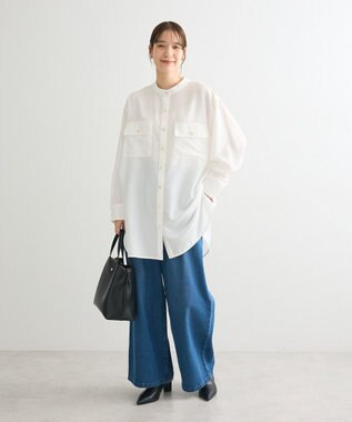 Green Parks ・ＥＬＥＮＣＡＲＥ　ＤＵＥ　イロイロ釦シャツチュニック Off White