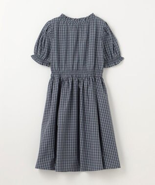 組曲 KIDS 【150-160㎝】チェック ワンピース ブルーグレー系3