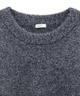 earth music&ecology オフショルフェザーニットプルオーバー Charcoal Gray