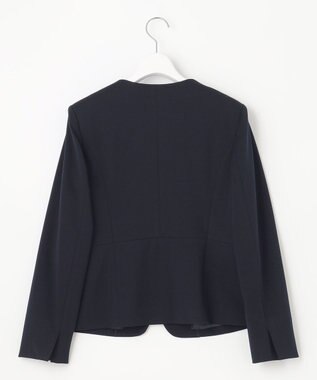 J.PRESS LADIES L 【洗える・UVカット】 アルファクロスジャージー ノーカラー ジャケット ネイビー系