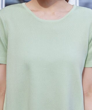 Tiaclasse L 【洗える】リボン袖ニットチュニック ミント