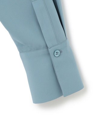 ICB 【洗える・UVケア】BackSatinAmunzen ラッフルデザインブラウス ライトブルーグレー系