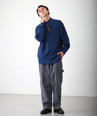 J.PRESS YORK STREET 【UNISEX】デニムルッククルーネックニット サックスブルー系