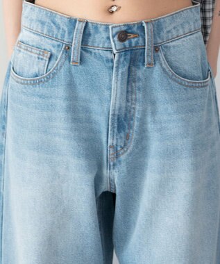 WEGO ワイドカーブデニムパンツ デニム淡加工色