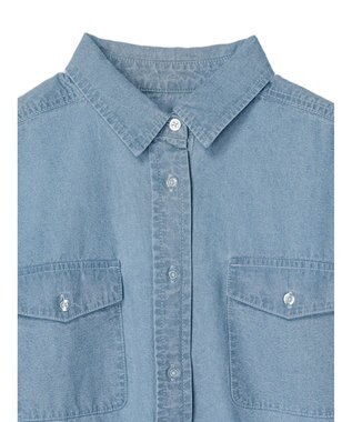 Green Parks ミディ丈デニムシャツワンピース Light Indigo