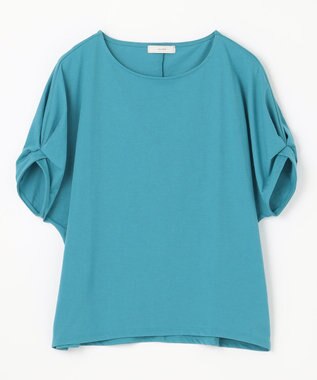 ANY 【接触冷感/UVケア/シワになりにくい】ドルマンスリーブ Tブラウス ターコイズ