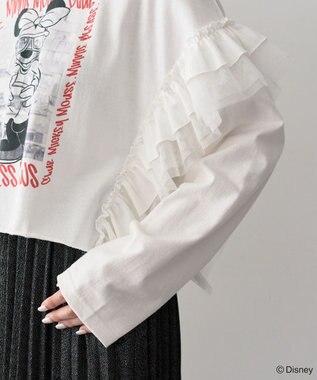 Green Parks ミッキー＆フレンズ／袖フリルショート丈ＴＥＥⅡ Off White