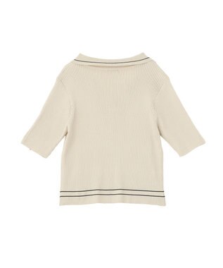 earth music&ecology 【予約】ラインカラーポロニット エクリュ