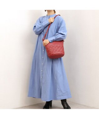 UNBILLION アトランタ ATLANTA / 牛革メッシュバケツショルダー レッド