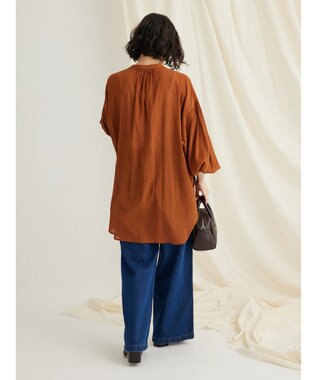 CRAFT STANDARD BOUTIQUE ウ゛ィンテージボイルソデシャーリングチュニック Orange